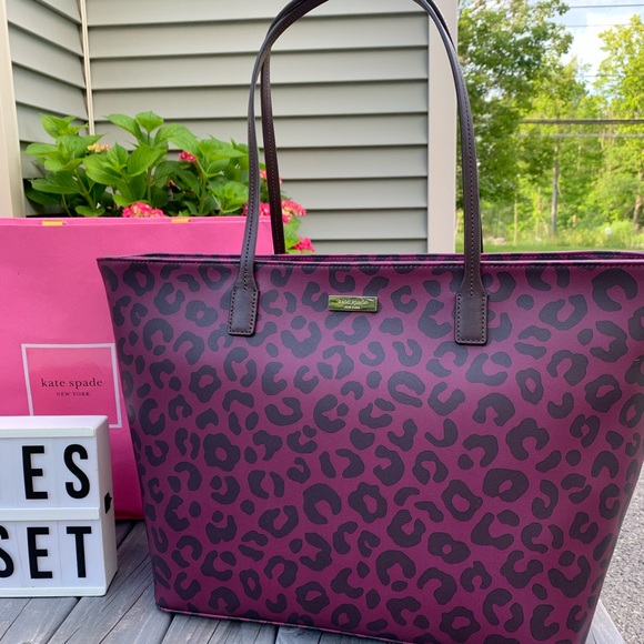 NWT ANIMAL PRINT KATE SPADE LARGE SHOULDER BAG - Picture 9 of 13